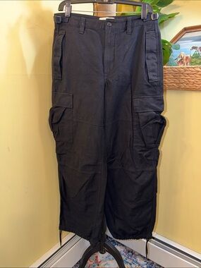 TNA Black Wide-Leg Cargo Jumpsuit Pants